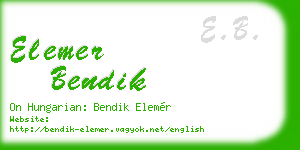 elemer bendik business card